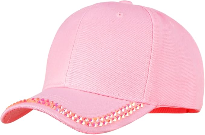 Hoce Fashion Rhinestone Denim Baseball Cap Studded Bling Hat for Women