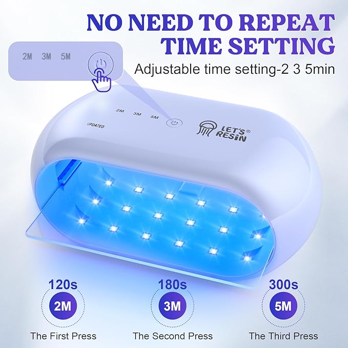 LET'S RESIN UV Light Advanced, Two-Sided Longer time Setting UV Resin Light - Image 4