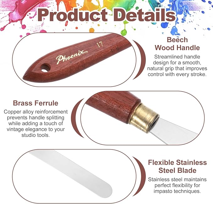 MECCANIXITY Pack of 1 Palette Knife No.17, 9.1" Long Palette Knives - Image 3