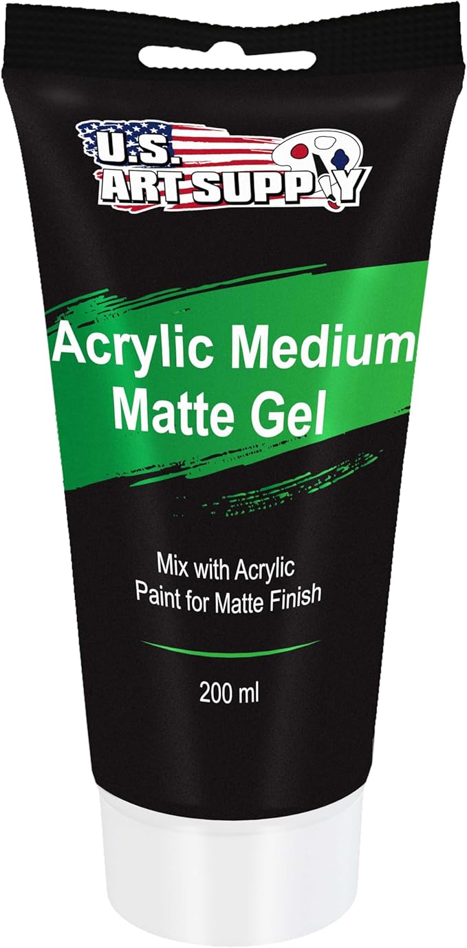 U.S. Art Supply Clear Acrylic Medium Matte Gel, 200ml by USArtSupply