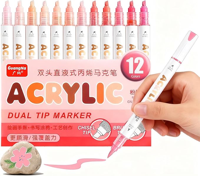 kander 12 Colors Dual Tip Acrylic Paint Markers, Coloring on Wood, DIY Crafts by Unknown
