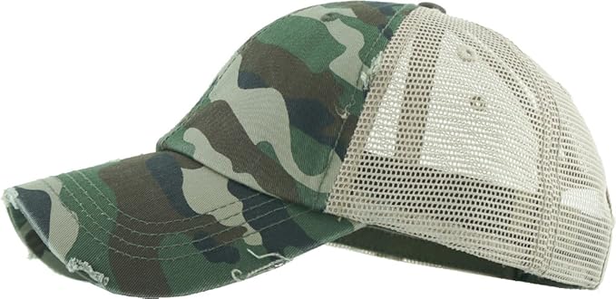 Classic Plain Ponytail Messy High Bun Headwear Adjustable Cotton Trucker Mesh Glitter Hat Baseball Cap