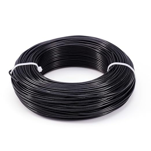 Fashewelry 180 Feet 12 Gauge Aluminum Wire Black Bendable Metal Craft Wire by FASHEWELRY