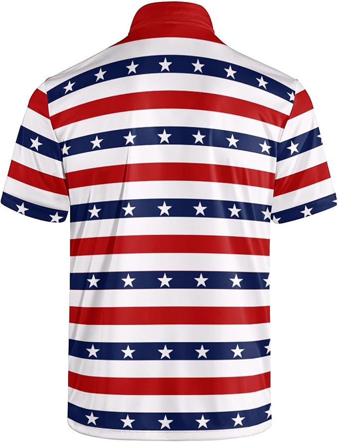 Golf Polo Shirts for Men Funny Print Short Sleeve Golf Shirts Performance Golf Polos