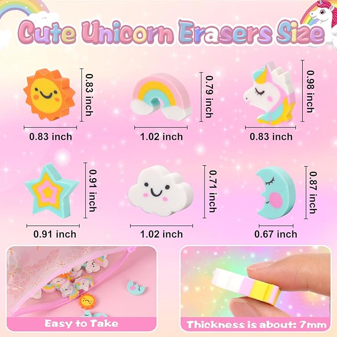 Wolpoark Christmas Unicorn Erasers - Image 2