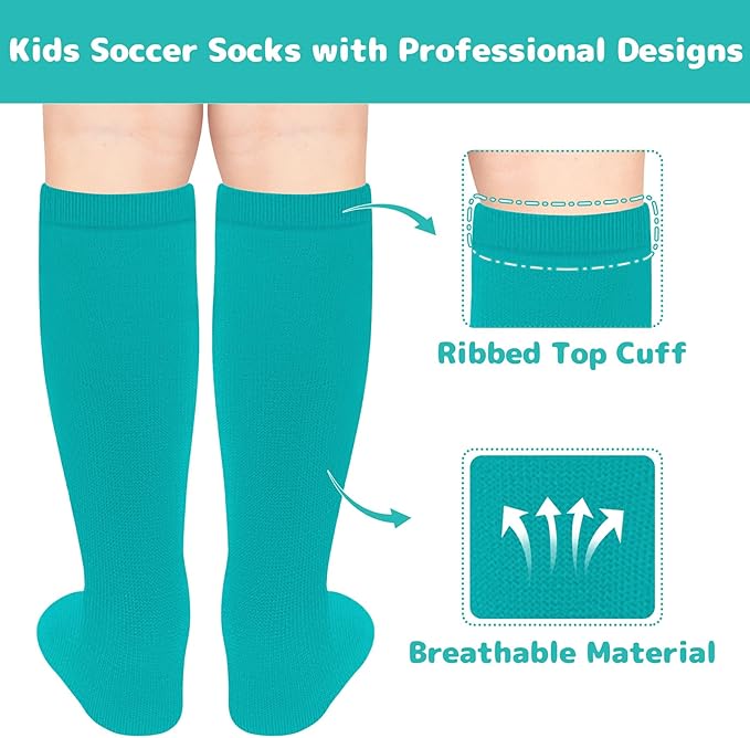 Olreco 1 Pack Toddler Kids Youth Soccer Socks Girls Boys Baseball Socks Youth Knee High Softball Football Accessories Cotton