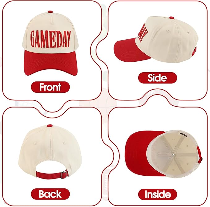 Game Day Hat for Women Men, World Cup Hat Football Softball Basketball Caps