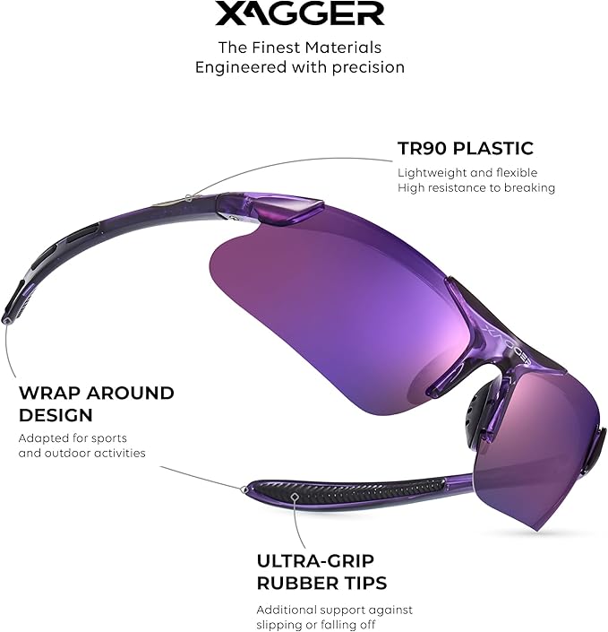 Xagger Kids Youth Polarized Sports Sunglasses for Boys Girls Baseball Softball Glasses TR90 Frame
