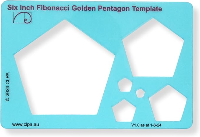 Pentagon Stencil Template for Drawing and Drafting: A Fibonacci-Inspired by CLPA