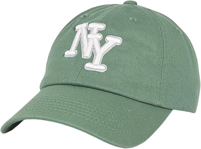 NY 3D Embroidered Cotton Dad Hat – New York Baseball Cap, Adjustable Metal Buckle Strap, Unstructured Low-Profile Style