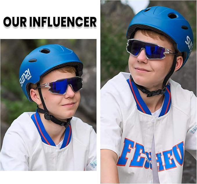 DUCO Kids Sunglasses Youth Baseball Sun Glasses Lightweight TR90 Frame UV400 Sports Cycling Shades for Boys Girls DK268