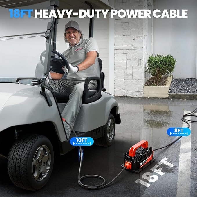 48 Volt 15 Amp Golf Cart Charger with 3-Pin Leaf Plug for Yamaha Only for Lead Acid Battery