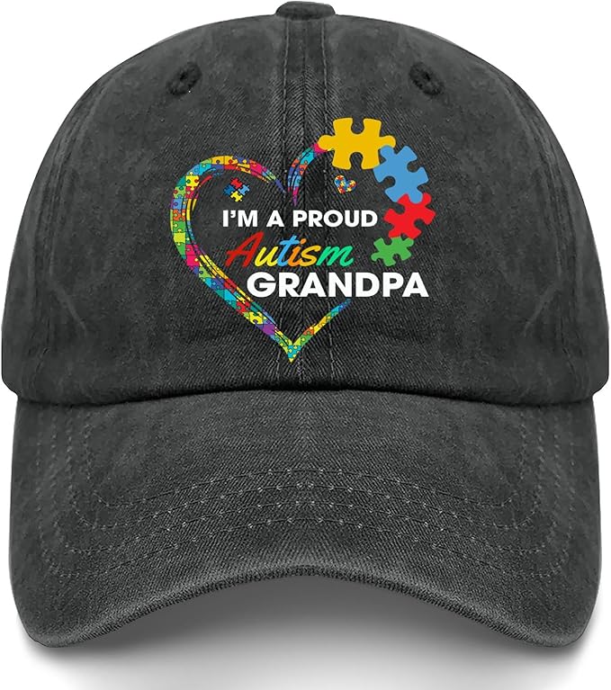 I'm a Pround Autism Uncle Baseball Cap for Mens Fashion Washed Distressed Baseball Caps