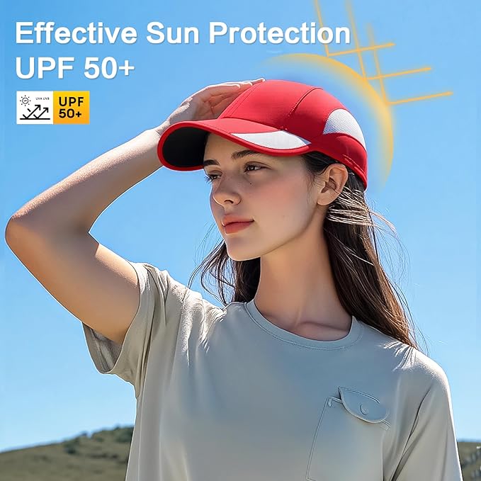 HH HOFNEN Quick Dry Baseball Cap Unstructured Running Cap Water-Resistant UPF 50+ Mesh Golf Sun Hats for Men Women