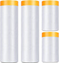 4 Pack Tape and Drape, 3 Sizes Pre-Taped Masking Film by KUANVE