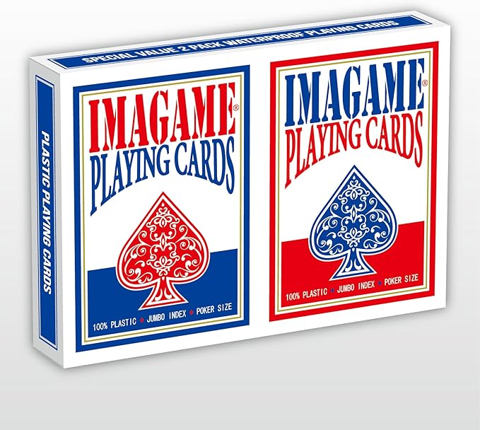 Plastic Playing Cards, Poker Size, Casino Quality, Jumbo Index, Waterproof & by IMAGAME