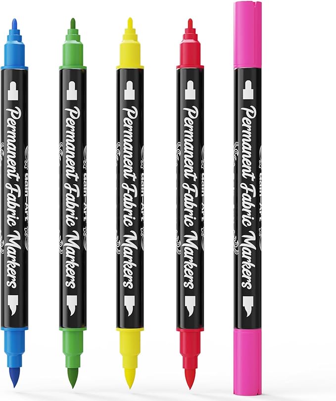 Fabric Markers Permanent for Clothes, Dual Tips Fabric Paint Pens No Bleed for - Image 8