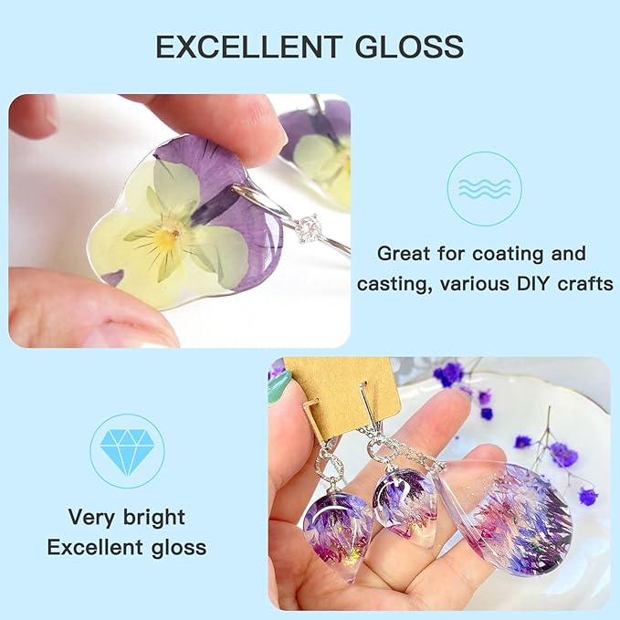 JDiction UV Resin 300g, Crystal Clear UV Resin Solar Cure Sunlight Activated - Image 4
