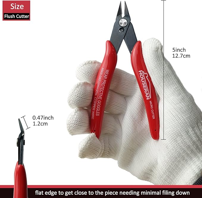 Small Wire Cutters, 5 PACK, 5 Inch Micro 170 Flush Cutter, HOUSERAN Wire - Image 6