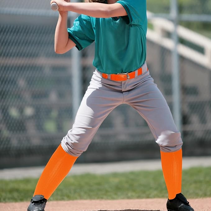 Dxhycc Youth Baseball Socks and Belt Combo Set Softball Baseball Socks and Elastic Waist Belt for Youth Boys Girls