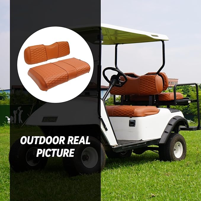 Golf Cart Seat Covers for EZGO TXT Club Car DS Gas or Electric OEM Regular Seat Cushion, No Staple, Golf Cart Vinyl Replacement Seat Cover