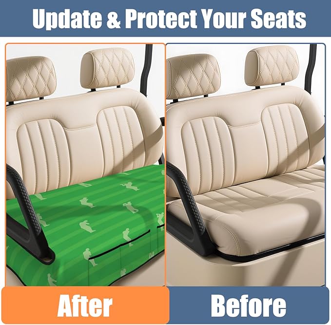 Golf Cart Seat Covers, Golf Cart Seat Towel Blanket for 2-Seat Golf Carts, Breathable Golf Cart Seat Cushions Golf Club Car Accessories 51'' x 31''