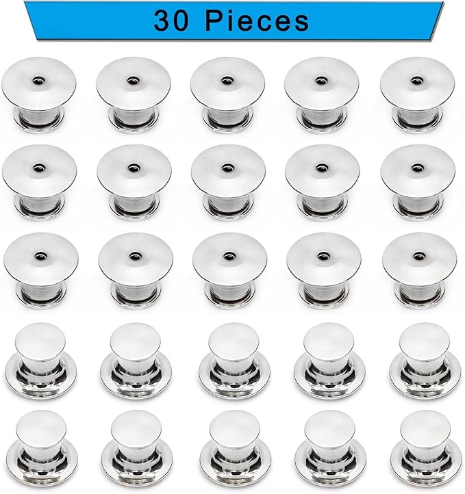30 Pieces Pin Backs Locking, Metal Pin Backings Pin Keepers Clasp - Image 3