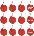Cunno 36 Pcs Basketball Baseball Softball Tennis Acrylic Keychain Blank Kit 12 Acrylic Keyring 12 Swivel Snap Hook Keychain(Basketball, 1.6 x 0.8 Inch)
