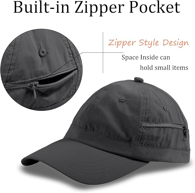 Mens Water-Resistant Baseball Cap Womens Rain Hat Foldable Outdoor Running Sun Fishing hat