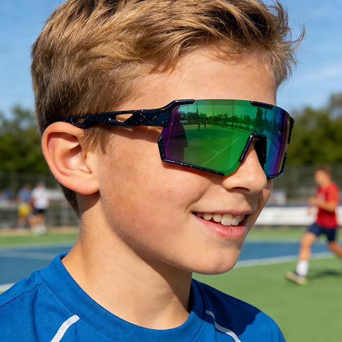 YDAOWKN Kids Sunglasses Youth Baseball Sunglasses Boys Girls Softball Cycling UV400 Protection Sports Goggles