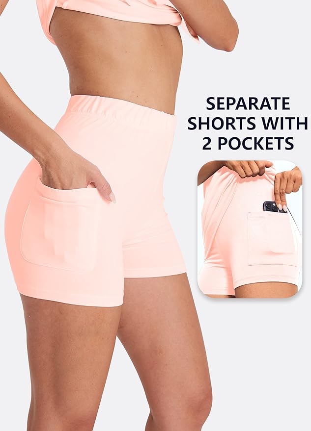 Hiverlay Golf Dresses for Women with Shorts and Pockets, V-Neck Short Sleeve Tennis Dress, Workout Athletic Dresses