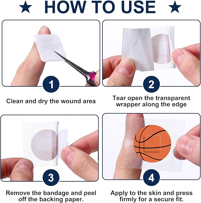 100 Pack Basketball Bandages 1 Inch Round Basketball Shape Dot Adhesive Sports Bandages for Small Wounds Scrapes First Aid Supplies for Athletes