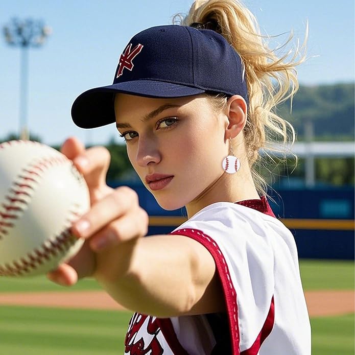 Baseball Earrings for Women Baseball Mom Accessories Essentials Game Day Fan Gifts Lightweight Sports Stud Earrings Jewelry Game Day Shirts Women