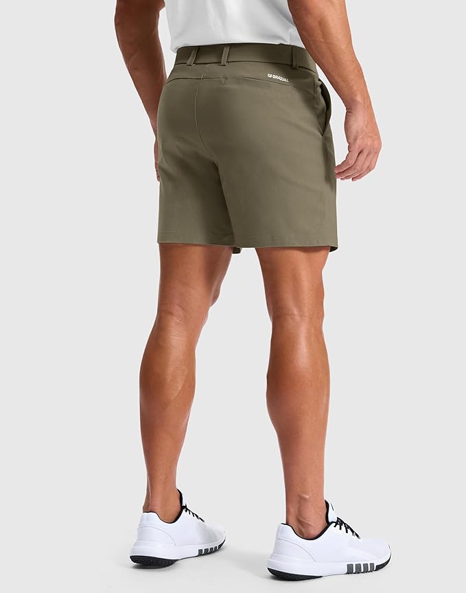 G Gradual Men's Golf Dress Shorts 5"/ 7"/ 9" Stretch Casual Work Flat Front Shorts for Men with 3 Pockets Quick Dry