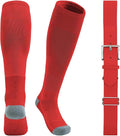 QBK Youth Baseball Socks & Belt Combo Set for Kids 2-16 Years -Softball/Tee Ball Accessories (1 Pair + 1 Belt, Unisex)
