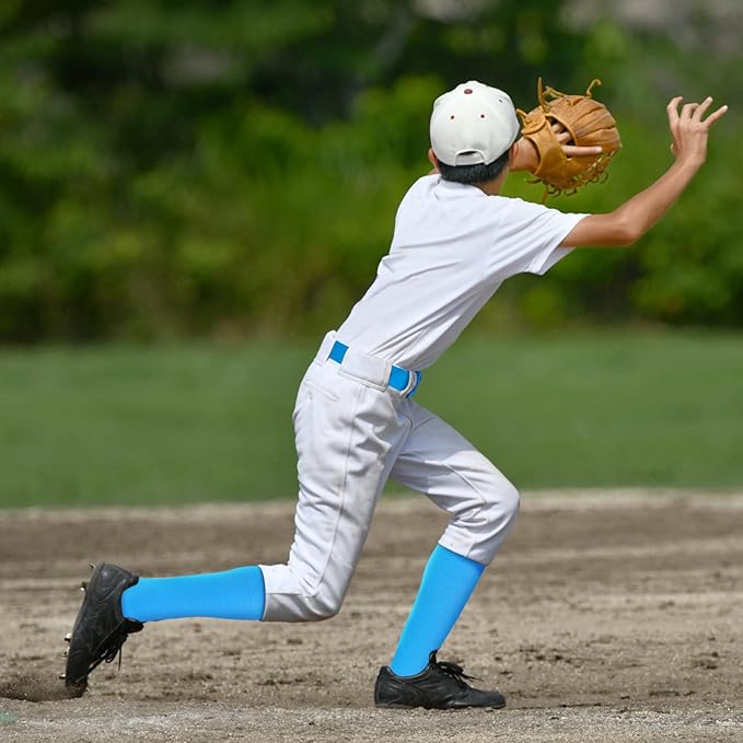 Haysandy Baseball or Softball Sock and Belt Combo Set 3 Football Baseball Socks with Softball Belt for Youth Boys Kids