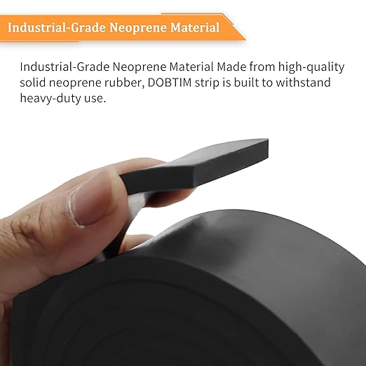 DOBTIM Thick Solid Neoprene Rubber Strips 1/4" Thick X 1" Wide X 10' Long - Image 4