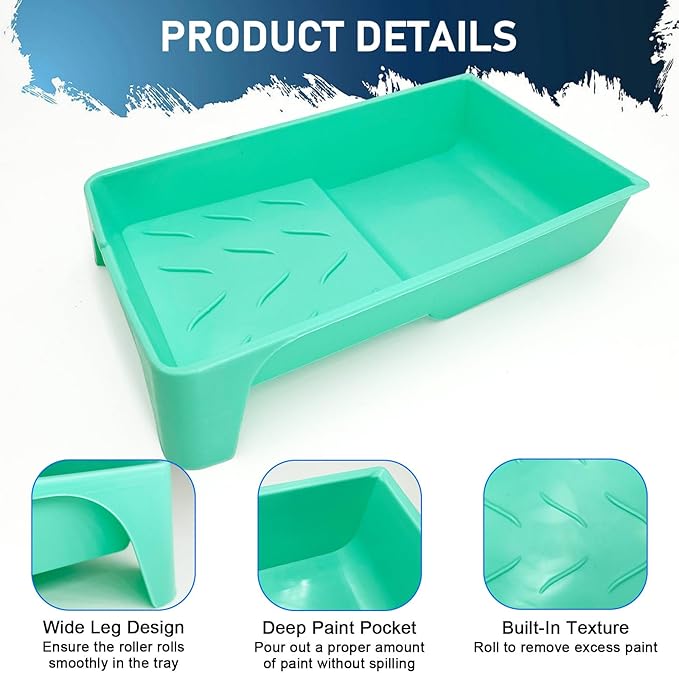4 Inch Paint Tray, 28 Pack Plastic Paint Roller Tray, Heavy Duty Disposable - Image 3