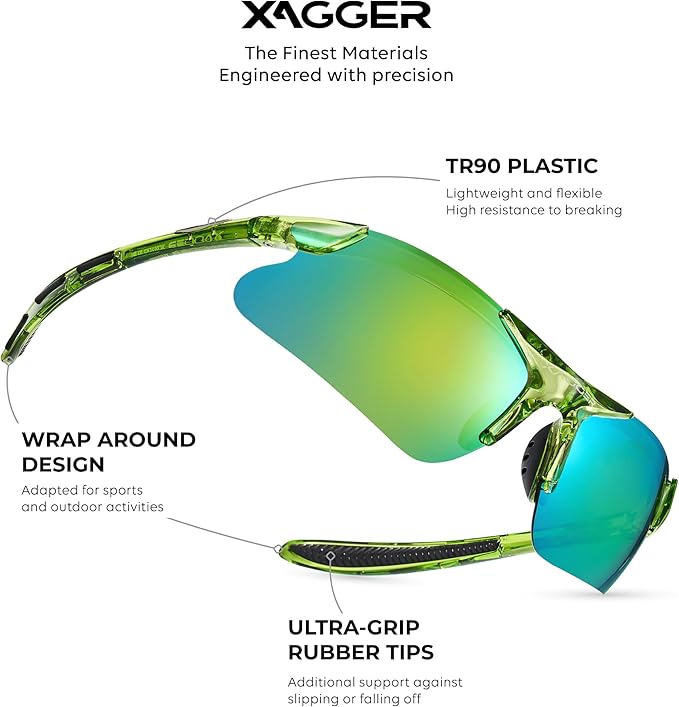 Xagger Kids Youth Polarized Sports Sunglasses for Boys Girls Baseball Softball Glasses TR90 Frame