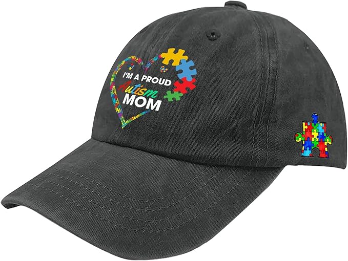 I'm a Pround Autism Uncle Baseball Cap for Mens Fashion Washed Distressed Baseball Caps