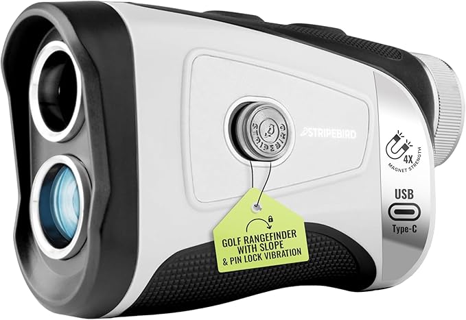 Pro Tour Golf Rangefinder with Slope - Range Finder Golf with Ultra-Strength Magnet - Laser Rangefinder with Slope Technology & Flag Pole Lock Vibration - Golf Range Finder