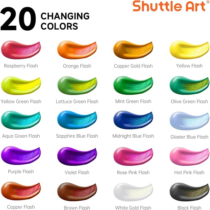 Shuttle Art Color Change Acrylic Paint, 20 Chameleon Colors Acrylic Paint - Image 2