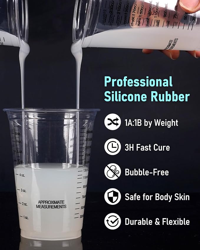 Nicpro 250oz Silicone Mold Making Kit, 15A Platinum Liquid Silicone Rubber - Image 2