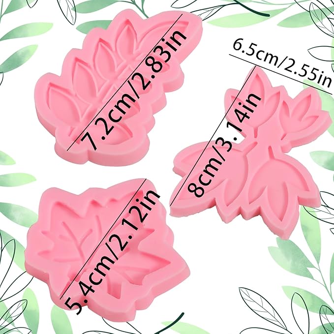 3 Pcs Maple Leaf Silicone Molds, Fern Leaf Chocolate Fondant Molds - Image 6