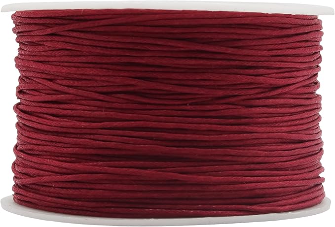 Mandala Crafts 1mm 109 Yards Dark Red Cotton Waxed Cord by MandalaCrafts