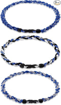 Junkin Baseball Necklaces Three Braided Rope Titanium Necklace for Fans Team Gifts Boys Men Player Softball Sports