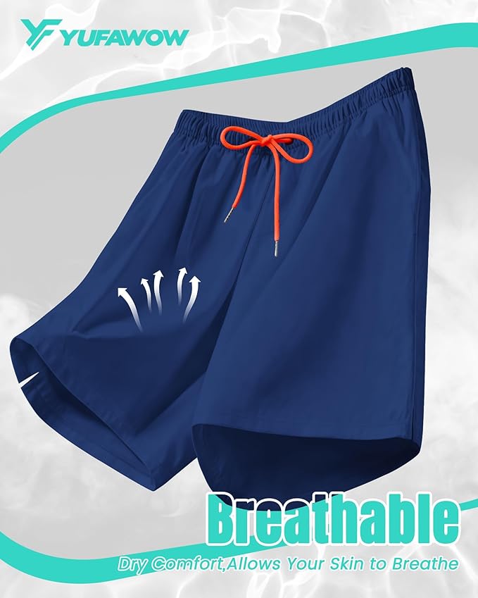9 Inch Men Swim Trunks with Mesh Lining Quick Dry Breathable Pockets for Summer Beach Cruise Water Park Gym Running