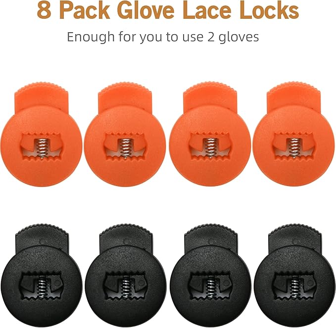 AliBall Glove Locks Baseball, Glove Lace Locks 8 Pack, Never Need Thying Knots Again, Fits All Baseball and Softball Gloves