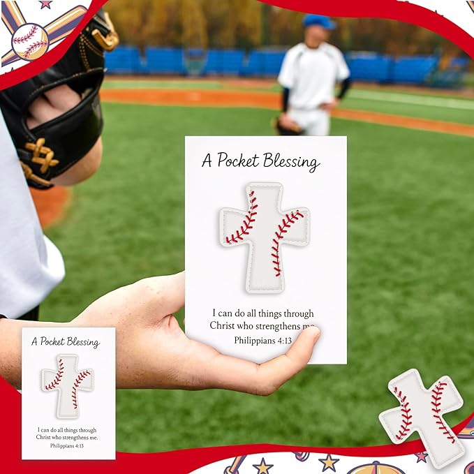 Gosodeny 2 Set Baseball A Pocket Blessing with Gift Cards Pockets Blessing Baseball Encouragement Gifts nspirational Baseball Keepsake for Players and Coaches Sports Lovers Team