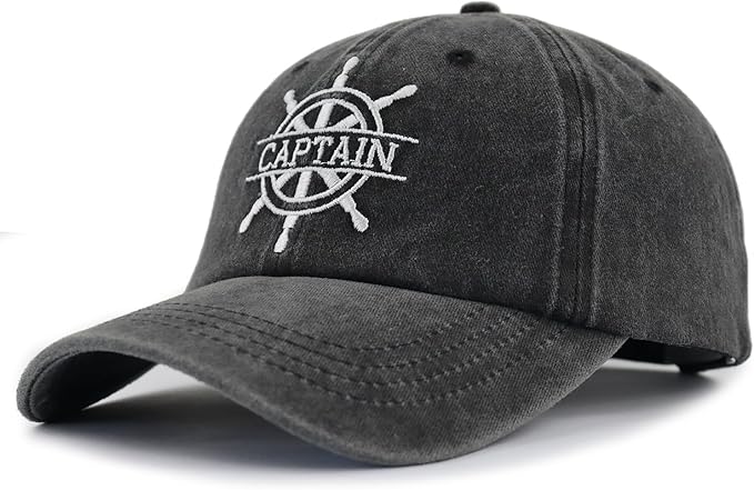 2 Pcs Captain and First Mate Hat for Men Women, Adjustable Embroidered Cotton Matching Boating Baseball Cap